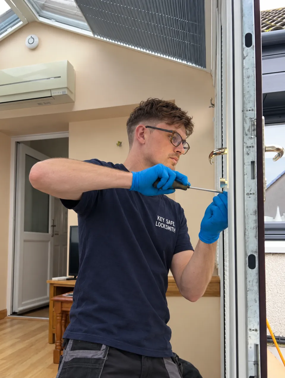 Lock repair on a conservatory door